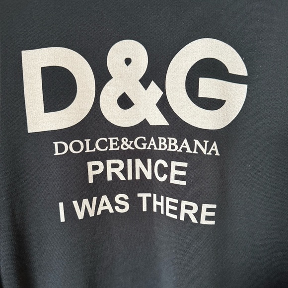 Vintage Dolce&Gabbana Black Crewneck Sweater Prince was there graphic print sz52 - Picture 5 of 10